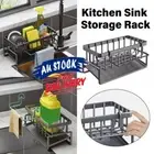 Kitchen Sink Caddy Storage Organizer PlasticSponge Soap Brush Holder Faucet Rack
