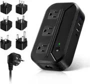 Voltage Converter 2300W Power Step Down 220V to 110V Universal Travel Black