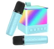 Mini Karaoke Machine with 2 Wireless Mics, Portable Karaoke Microphone for Kids