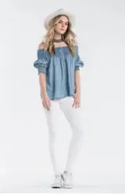 MISS ME Women's Go Getter Mid-Rise White Skinny Jean