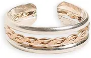 [TOE RINGS & THINGS] Toe Ring | Braid Stack .925 Sterling Silver & Gold Fill Adjustable Ring | Attire For Your Toes | Made In USA
