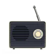 Bluetooth Speaker Retro Mini Cute Hifi Wireless Bluetooth Speaker With Enhanced Bass 3D Stereo Sound Blue