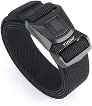 [TUSHI] Ratchet Golf Casual Belt for Men, Nylon Web Tactical Work Belt with Automatic Slide Buckle