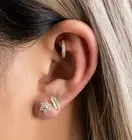14K REAL Solid Gold Sun Flower CZ Stud Tragus Cartilage Piercing Minimal 18G