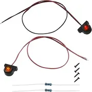 Create idea 1 Pair Dual Color Marker Lights 1/14 RC Car Side Position Lights for DIY RC Tractor Truck Trailer Model Car Compatible with T-Amiya, Orange & Red