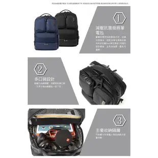 AT美國旅行者AMERICAN TOURISTER 筆電後背包/電腦包/雙肩包14吋Zork 2.0輕量減壓抗菌_黑/藍