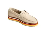 Sperry Womens/Ladies Authentic Original Stacked Leather Boat Shoes (Ivory) - UTFS9980