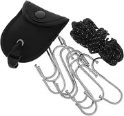 Gatuida 1 Set Portable Clothesline Set Camping Tent Rope Camping Rope Hanging Hook Camping Handing Rope Clothes Drying Rope Camping Windproof Rope Tent Storage Hanging Rope Polyester