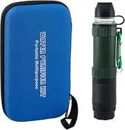 Personal Water Filter Kit for Hiking, Camping, Travel Water Filter Straw Outdoor Portable Personal Water Filter Straw Water Purifier Survival Gear and Equipment Army Green