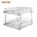 VEVOR Pull Out Cabinet Organizer Chrome Sliding Drawer Kitchen Storage Shelf