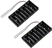 Mellisso 2X New Plastic 8 x 1.5V AA 2A Cell Battery Holder Storage Box Standard 12V Case with Lead Wire