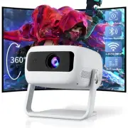 [360°Adjustable Stand] Mini Projector with WiFi and Bluetooth: Electric Focus...