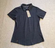 new ADIDAS Golf climacool Cotton Hand Stripe Polo Shirt $60 Raw Purple M Medium
