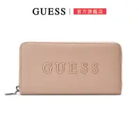 在飛比找momo購物網優惠-【GUESS】簡約素色經典LOGO長夾(兩色任選)