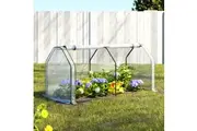 Mini Greenhouse PE Cover Green House Roll-Up Zippered Door 1.2x0.5x0.6M