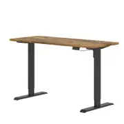 Advwin Electric Standing Desk Adjustable Height Ergonomic Sit Stand up Table 120cm Walnut Splice Board Top+Black Frame