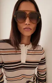 [Loewe] Oversized Aviator-Frame Acetate Sunglasses