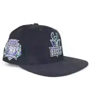Milwaukee Bucks Snapback Hat Black Corduroy Mitchell & Ness NBA Cap 3D Logo NWT