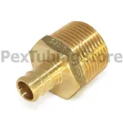 (25) 3/8" PEX x 1/2" Male NPT Threaded Adapters - Brass Crimp Fittings