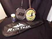 RiteTrak FiberFlash 7 Badminton Racket Set with Carrying Case & Shuttlecocks NEW