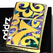 Zippo Shell Dial Numbers Gold Mirror Sculpture Brass Lighter Regular Case Japan