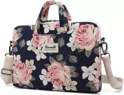 Canvaslife White Rose waterproof Patten Canvas Laptop Shoulder Messenger Bag