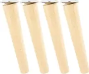 4 Pcs Wooden Furniture Legs, Solid Wood Furniture Legs Sofa Legs with Mounting Plate Screws and Anti-Slip Mats, Oblique Furniture Legs Fit for Sofa Couch Table Chair Bed, (Oblique 15cm)