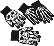 [PRETYZOOM] 6 Pairs Skull Gloves Glow in Dark Favors Kids Dress up Skeleton Mens Costume Ghost Gloves Sports Breathable Gloves Witch Gloves Creepy Gloves Acrylic Yarn Riding Miss Hand Bones