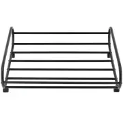 24-Inch Black Metal Under-Bed Storage Cart w/ Rotating Wheels, Under Bed Holder