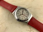 Swatch Irony MIDSIZE YLS103 Red Amazon Stainless Steel NOS! Box/Paper/Tag 1996