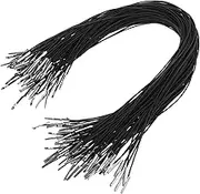 DOITOOL 100 Pcs Elastic Cord Mask Handmade Hair Rope Elastic Loop Elastic Barbed Rope Elastic Stretch Barb Cord Hat Straps for Wind Elastic Hat Cord Coat Draw Cord Black Polypropylene
