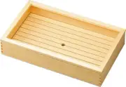 YAMACO Sushi Netabako Topping Box with Acrylic Lid Plain Wood Large 35628 Japan