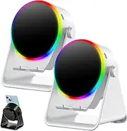 4-in-1 360° Rotating Bluetooth Speaker Stand, Cell Phone Stand with Wireless Bluetooth Induction Speaker, for Bedroom Use (2-PCS White)