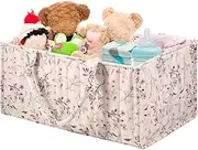 UKQRRTC Diaper Caddy Organizer, Portable Newborn Baby Basket, Elegant Car Travels Tote Bag, Nursery Storage Basket (Colorful)