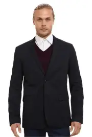 Ben Sherman Men's Gabardine Navy Blazer