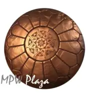 MPW Plaza Pouf, Bronze, Moroccan Leather Ottoman (Un-Stuffed)