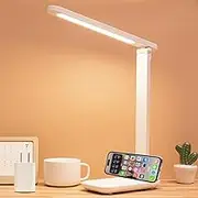 LED Desk Lamp Dimmable Desk Light Reading Lamp 3 Lighting Modes, White USB Rechargeable Reading Light Study Desk Lamp Suitable for Home Office