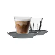 Duralex 12 Piece Picardie Glass Coffee Cup and Ceramic Saucer Set - 220ml