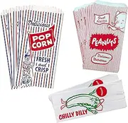 Outside the Box Papers Popcorn Bags, Peanut and Pickle Sacks 24 Each Red, White, Green