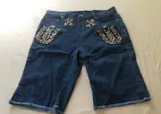 Cynthia Rowley Sequin Embellished Denim Short 26 361