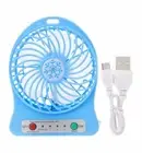 Mini Portable Hand-held Desk Fan Cooling Cooler USB Rechargeable w/ LED light OZ
