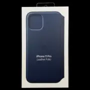 Original Apple Leather Folio Snap Case Cover For iPhone 11 Pro - Deep Sea Blue