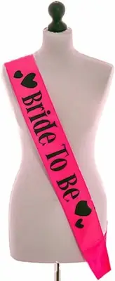 Bride to Be Sash (Pink with Black Writing)