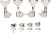 KAISH 4 String 2R2L 18:1 Sealed Bass Tuners Bass Guitar Tuning Keys Tuning Machine Heads for Ibanez/Yamaha Style Acoustic/Electric Bass Nickel