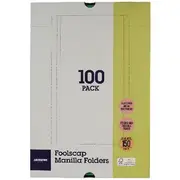 J.Burrows Manila Folder Foolscap Green 100 Pack