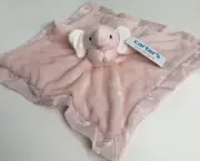 Carters Just One You Pink Satin Polka Dot Elephant Plush Baby Security Blanket