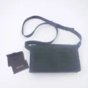 Bottega Veneta Men's Leather Cross Body Bag Triple Pouch Dark Green