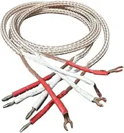 12TC 24 Core High Purity OCC Speaker Wire Rhodium Plated Banana/Y-Type Spade Plug Amplifier Player Interconnect Wire(Banana to Y Plug,0.5m)