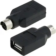 E-outstanding USB to PS2 Adapter, 2PCS Black USB Female to PS/2 Male Converter Adapter for Mouse Keyboard, Black