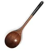Wooden Soup Spoons Long Handle Japanese Style Dessert Rice Porridge Noodle Soup Wood Spoon for Eating Mixing Dinner Tableware Home Kitchen Cooking Utensil Tool